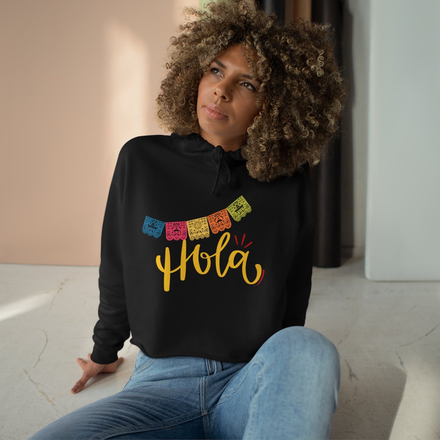 Hola Crop Hoodie