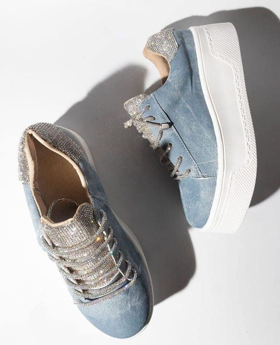 Denim platform Trainers sneakers for women