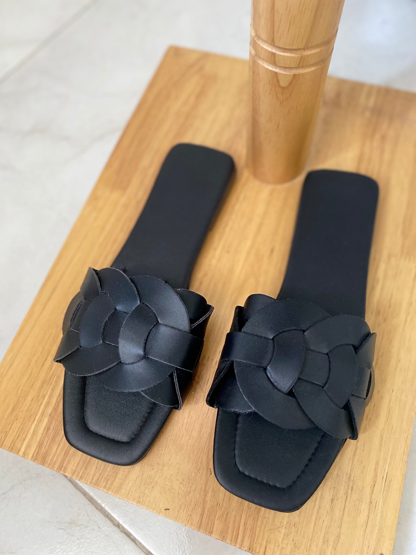 sandalias de piso para Mujer Slip On Open Toe Flat Slides Sandals