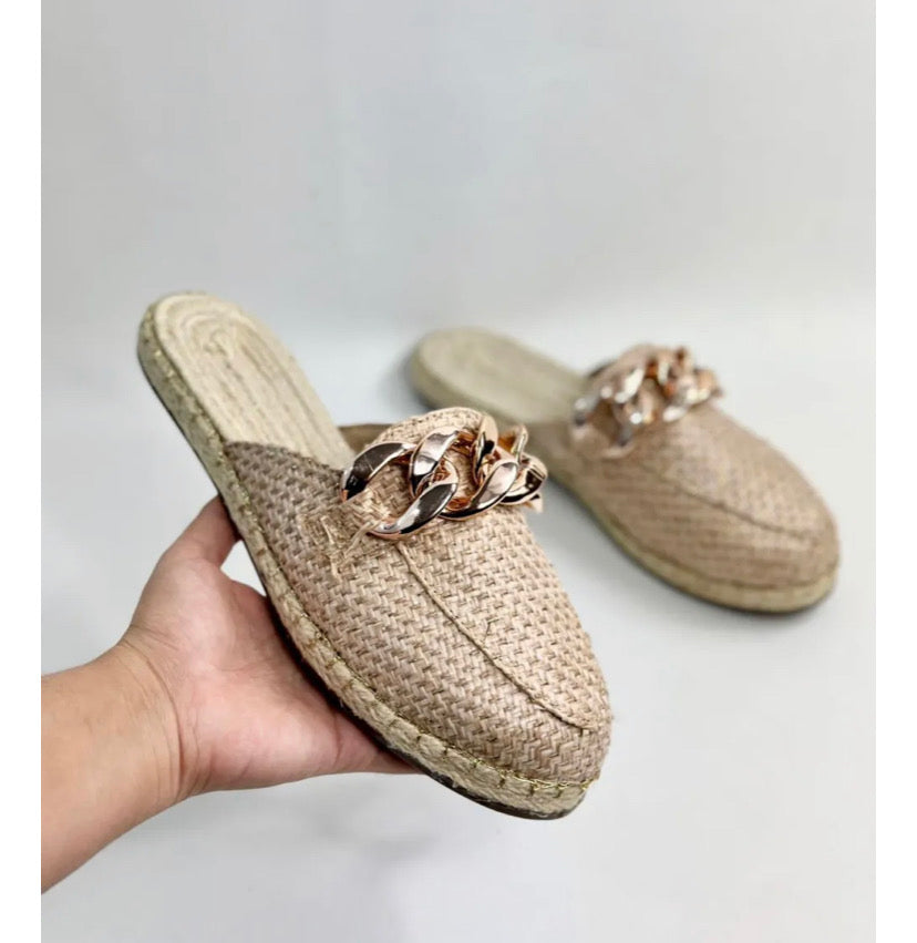 Espadrilles destalonados de yute estilo Mules