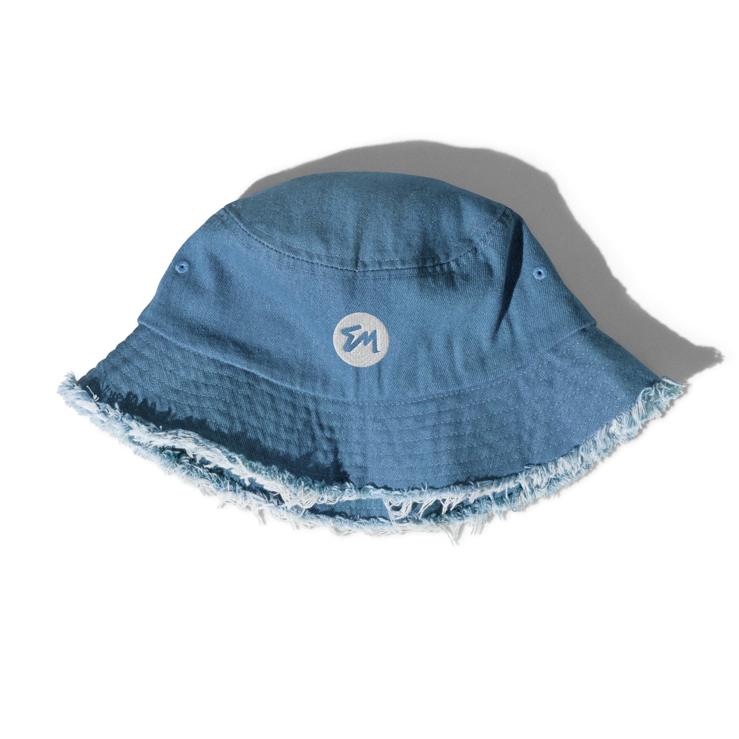 EM Signature Distressed denim bucket hat
