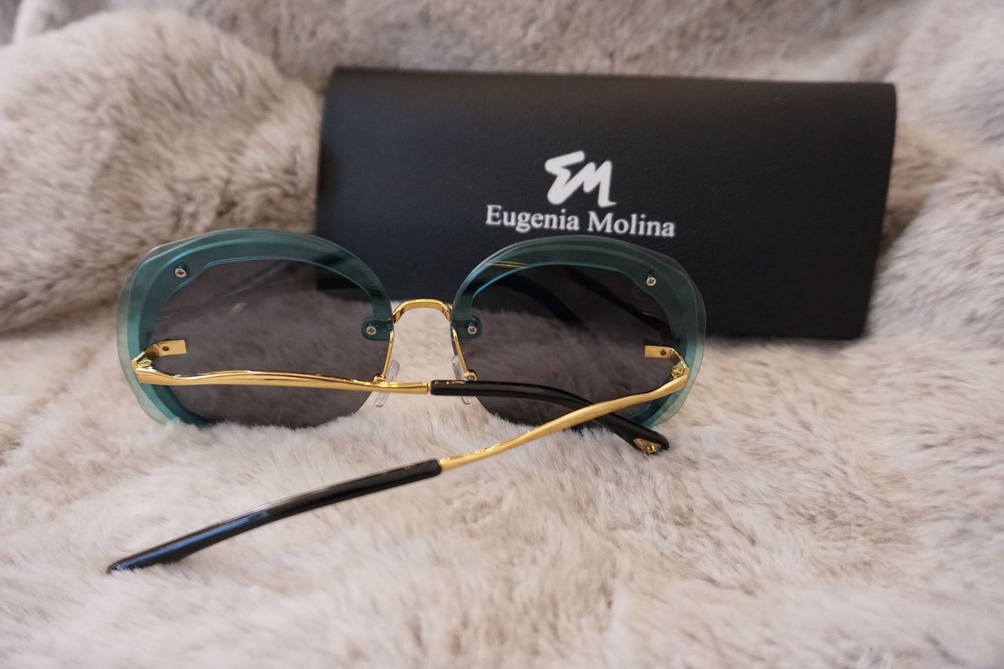Rimless Gradient Round Sunglasses For Women - Eugenia Molina