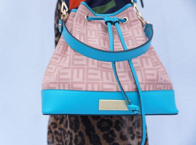 Teal Leather Bucket Bag - Eugenia Molina