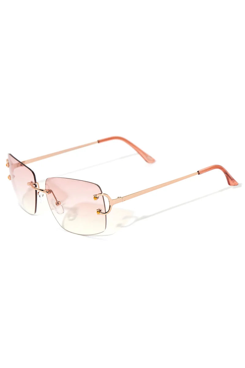 Gabrielle Pink Rimless Sunglasses