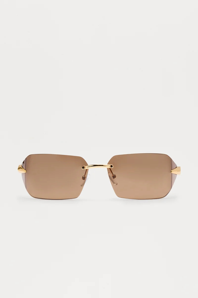 Jacquie Rimless Brown Sunglasses