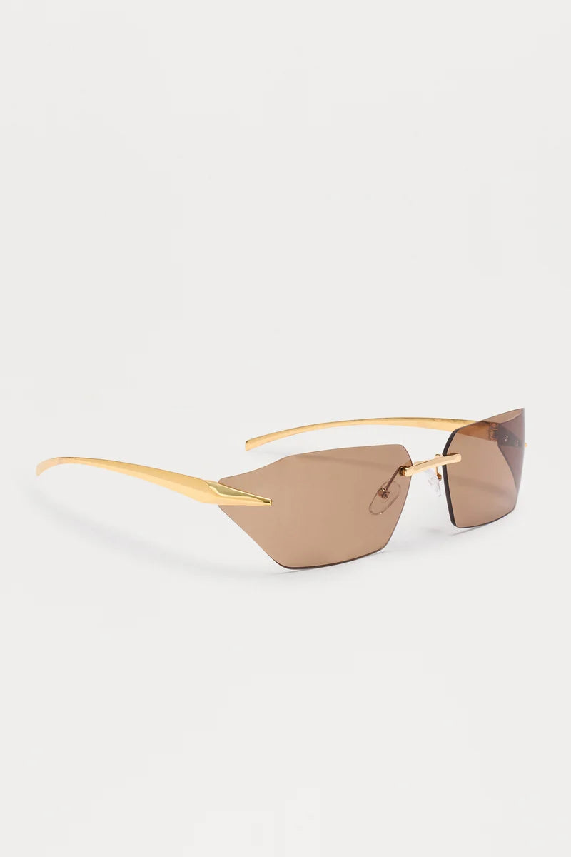 Jacquie Rimless Brown Sunglasses