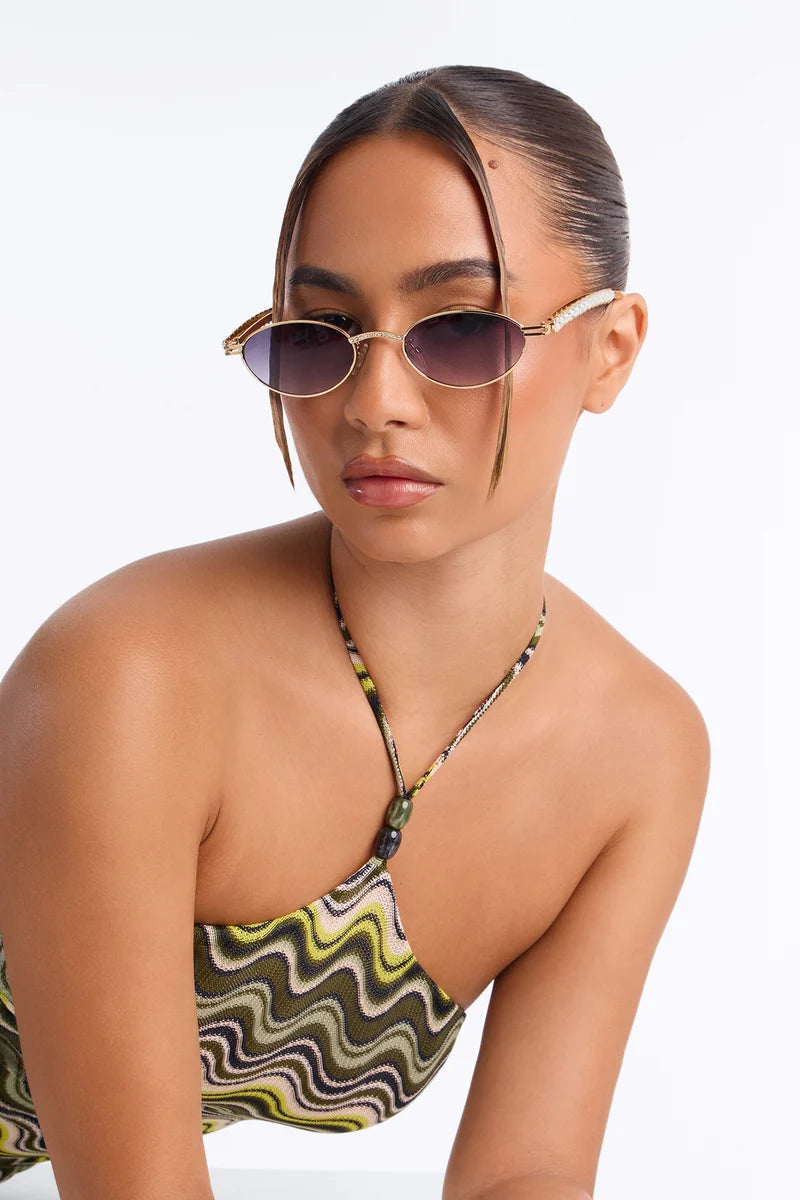 TIFFANY GOLD OVAL SUNGLASSES