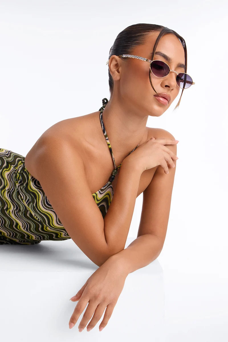 TIFFANY GOLD OVAL SUNGLASSES