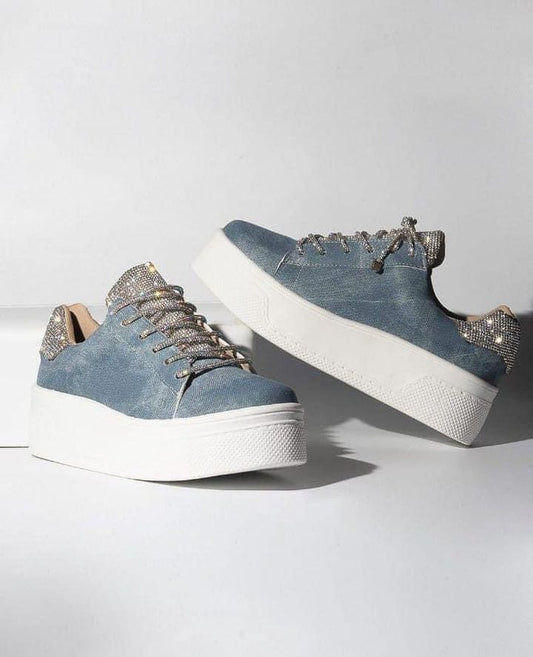 Denim platform sneakers / zapatos  de Mezclilla