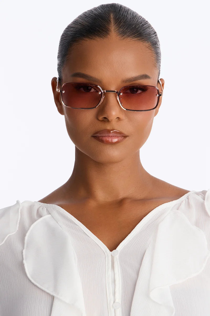 CLAIRE — PINK SQUARE SUNGLASSES