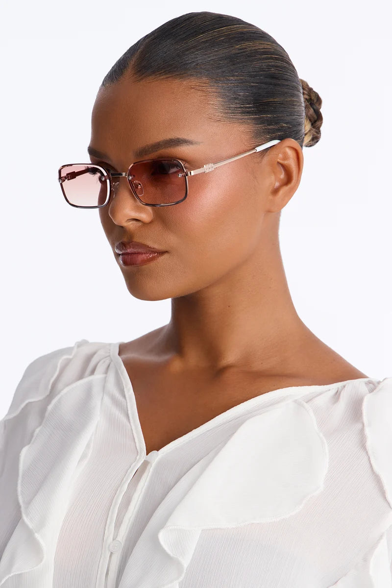 CLAIRE — PINK SQUARE SUNGLASSES