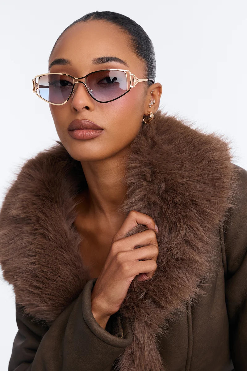 BLAIR — BLUE CAT-EYE SUNGLASSES