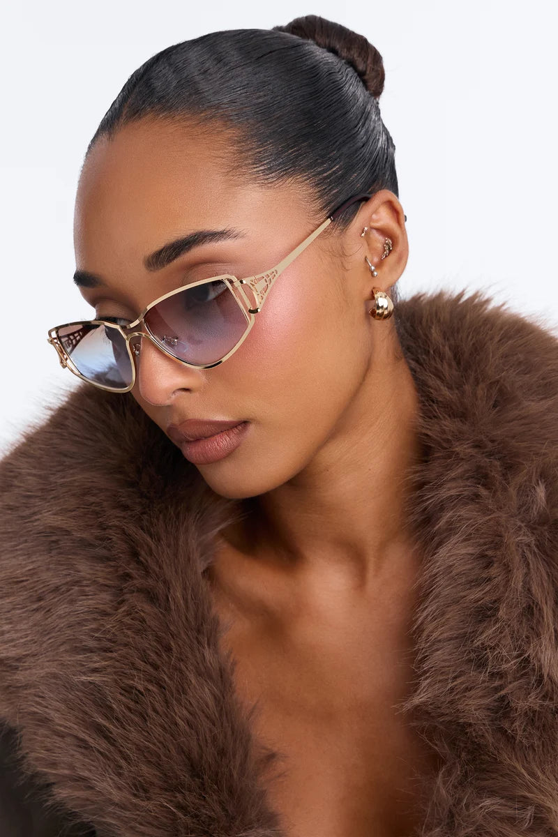 BLAIR — BLUE CAT-EYE SUNGLASSES