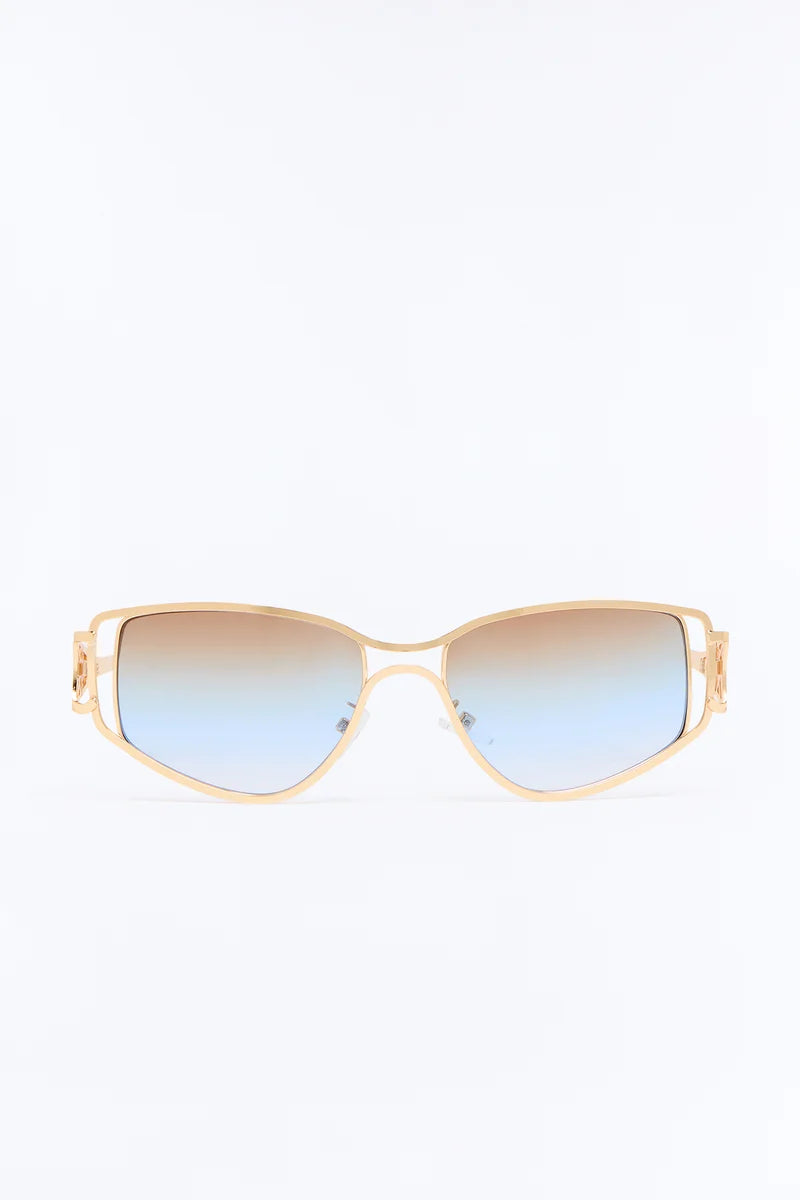 BLAIR — BLUE CAT-EYE SUNGLASSES