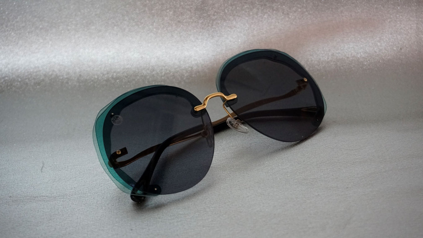 Rimless Gradient Round Sunglasses For Women - Eugenia Molina