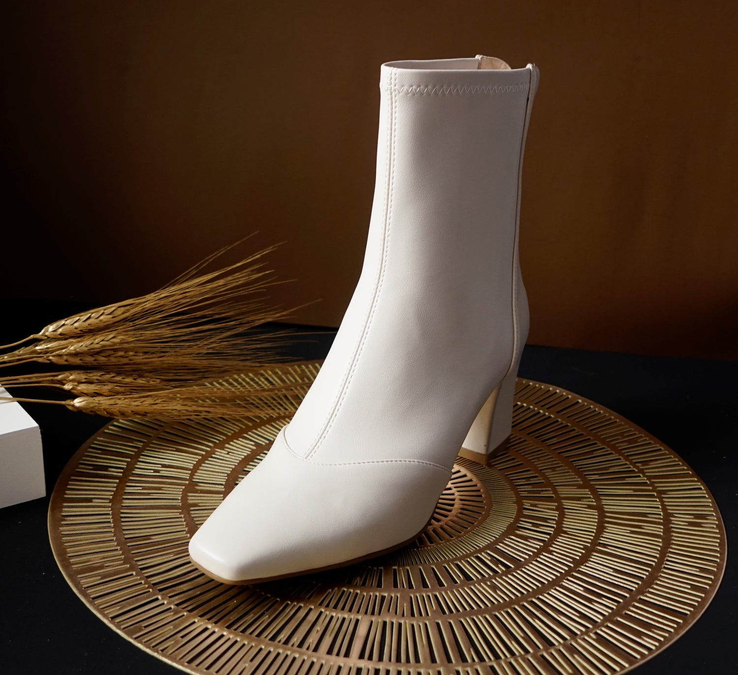 Women's White Ankle Boots