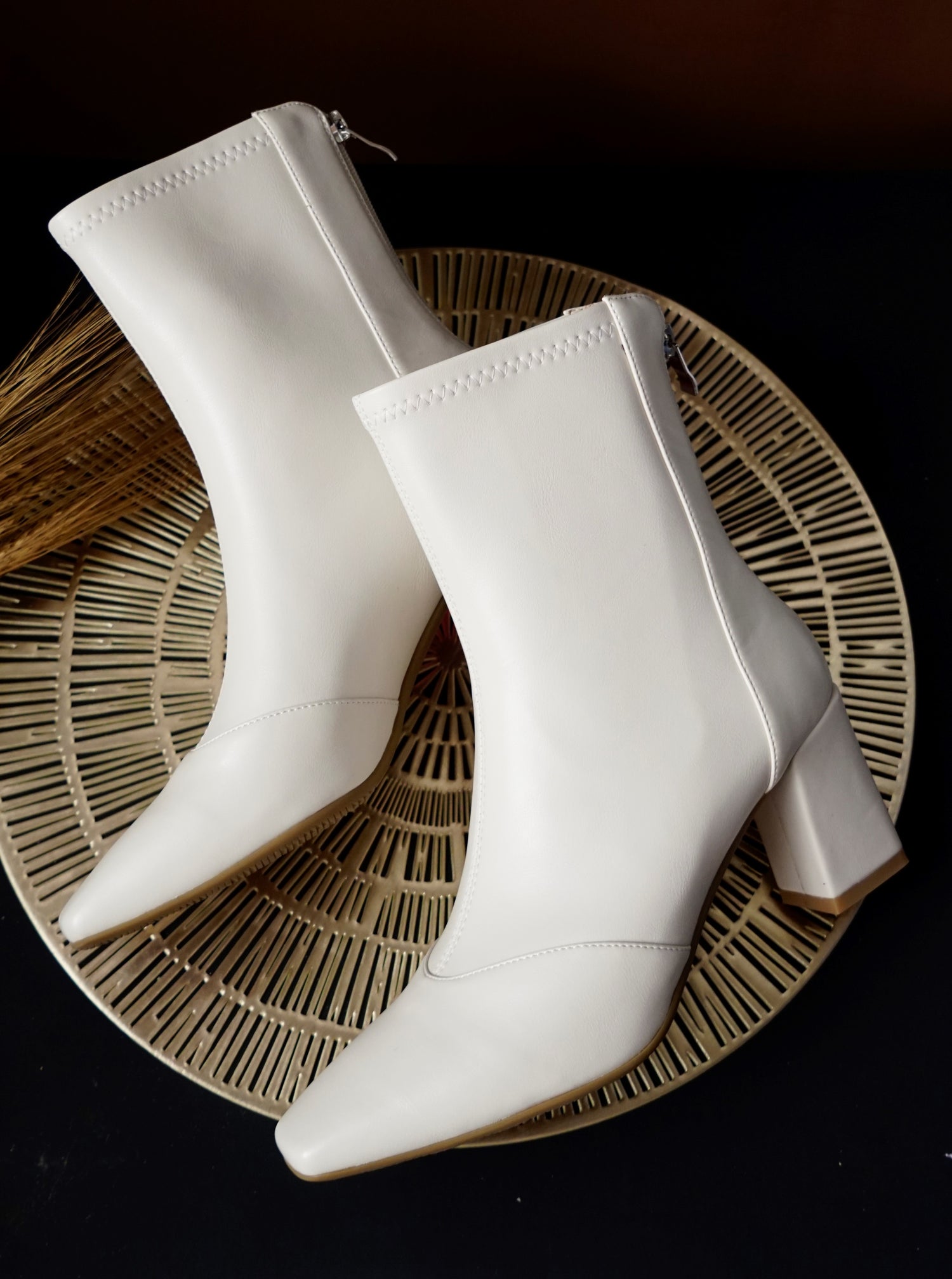 Women's White Ankle Boots