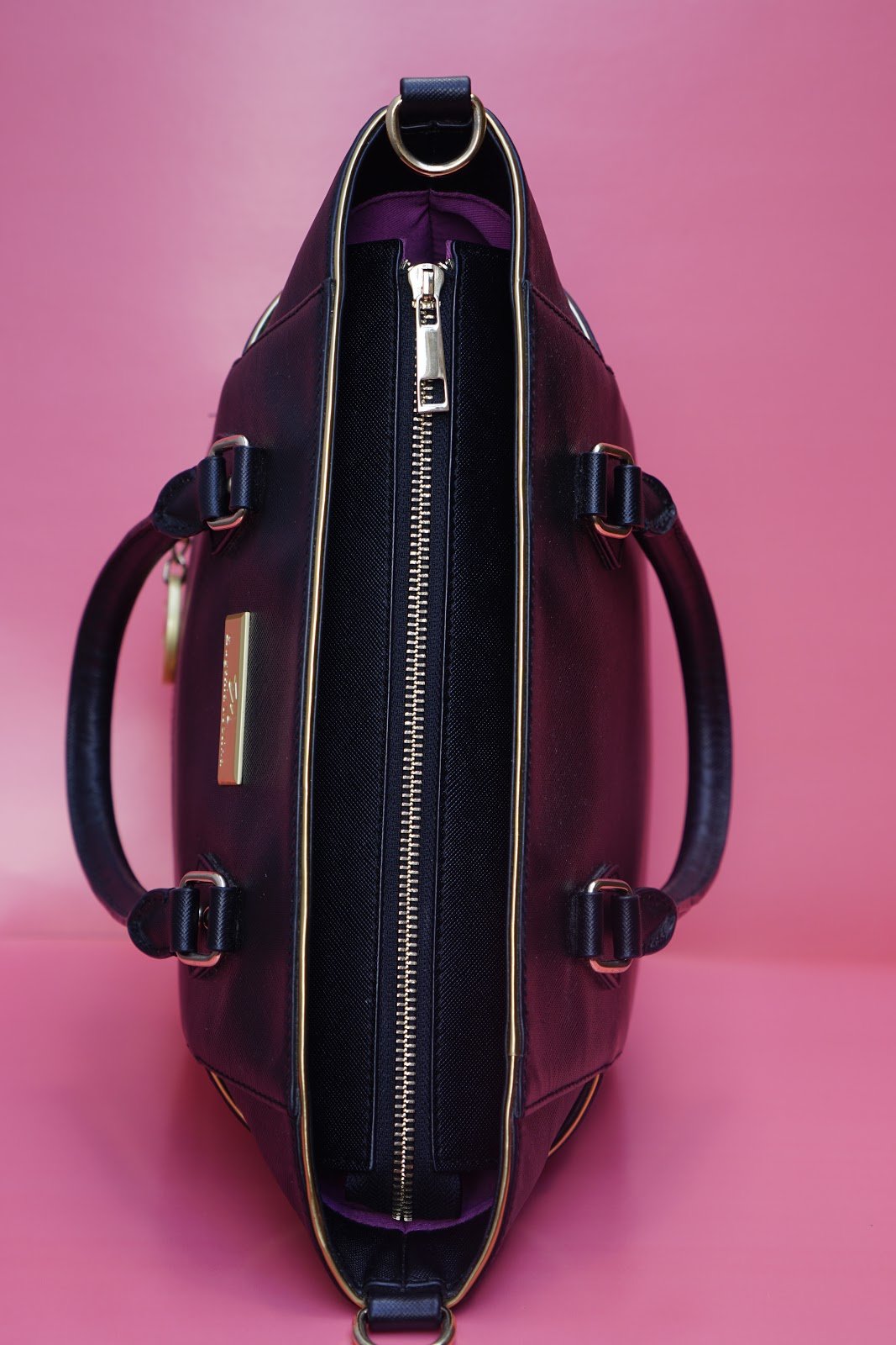 Black Leather Satchel Bag for Women - Eugenia Molina