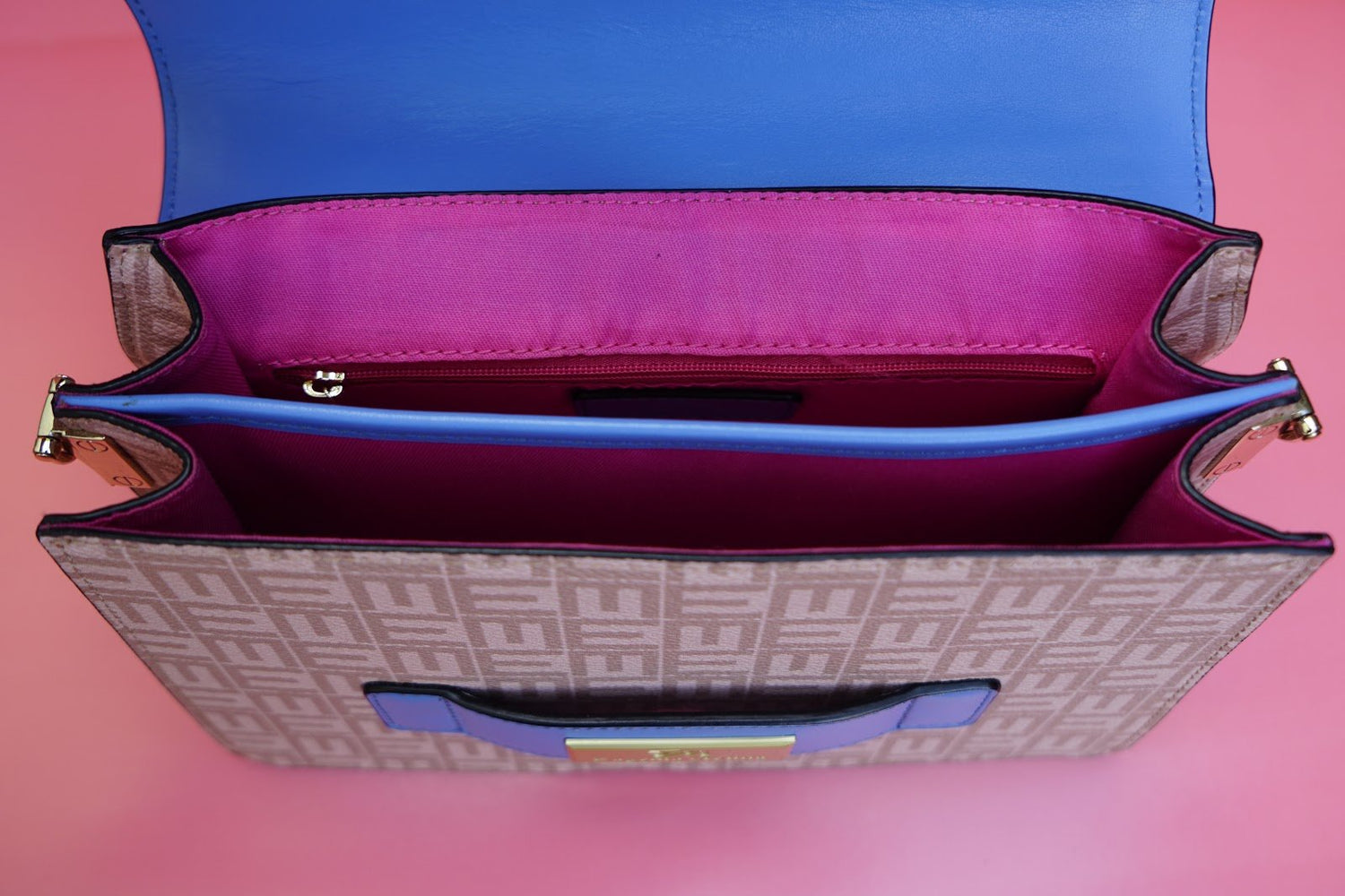 Blue Smooth Leather Crossbody Bag - Eugenia Molina