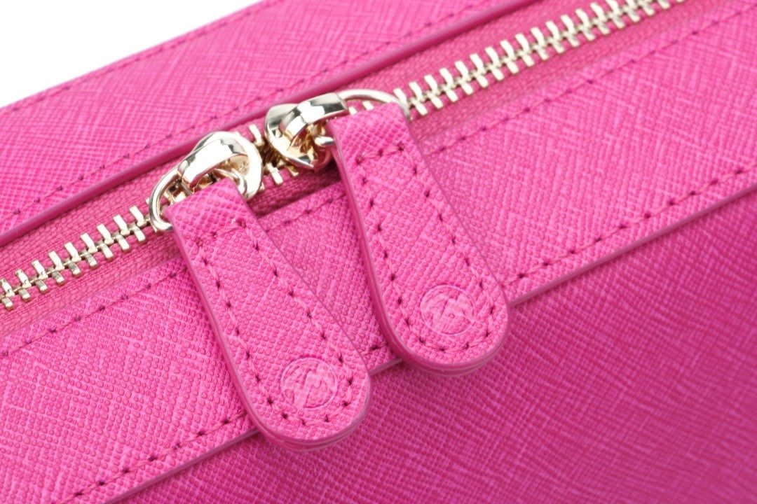 Two-Tone Saffiano Leather Crossbody Camera Bag - Eugenia Molina