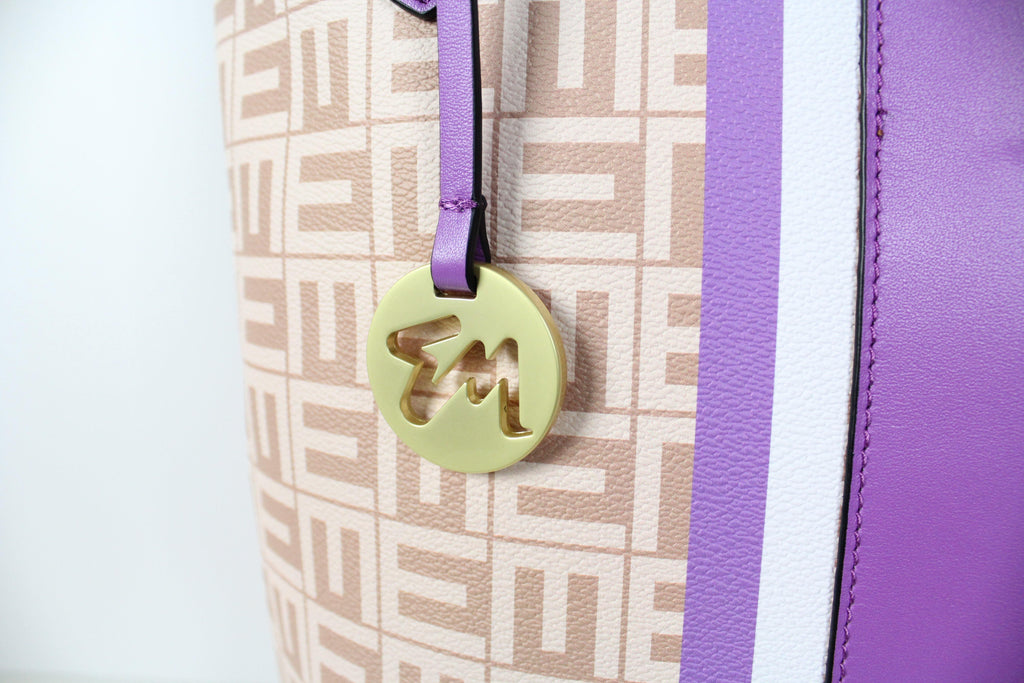Purple Smooth Leather Tote Bag - Eugenia Molina