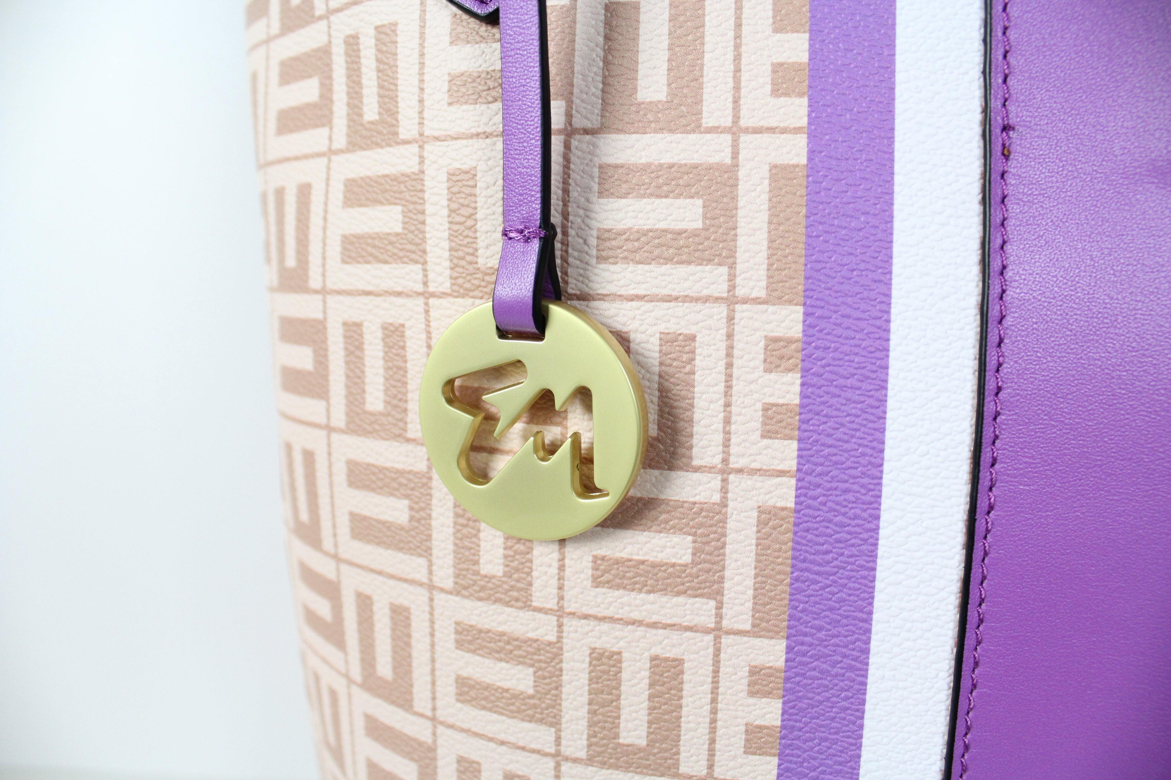Purple Smooth Leather Tote Bag - Eugenia Molina