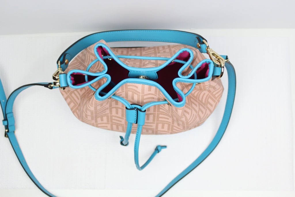 Teal Leather Bucket Bag - Eugenia Molina