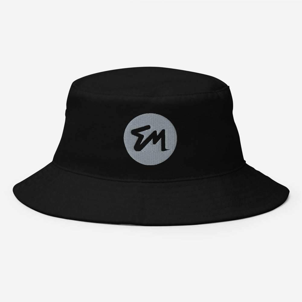 black designer bucket hat{